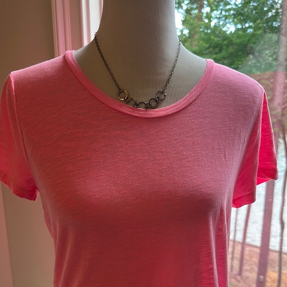 J. Crew Vintage Cotton Bright Pink Short Sleeve T-Shirt, Medium, EUC - Picture 2 of 8
